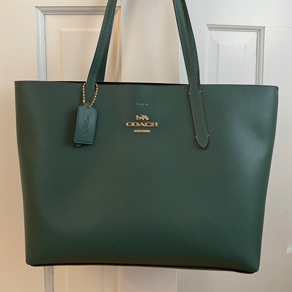 Forest Green Mid-Size Coach Bag